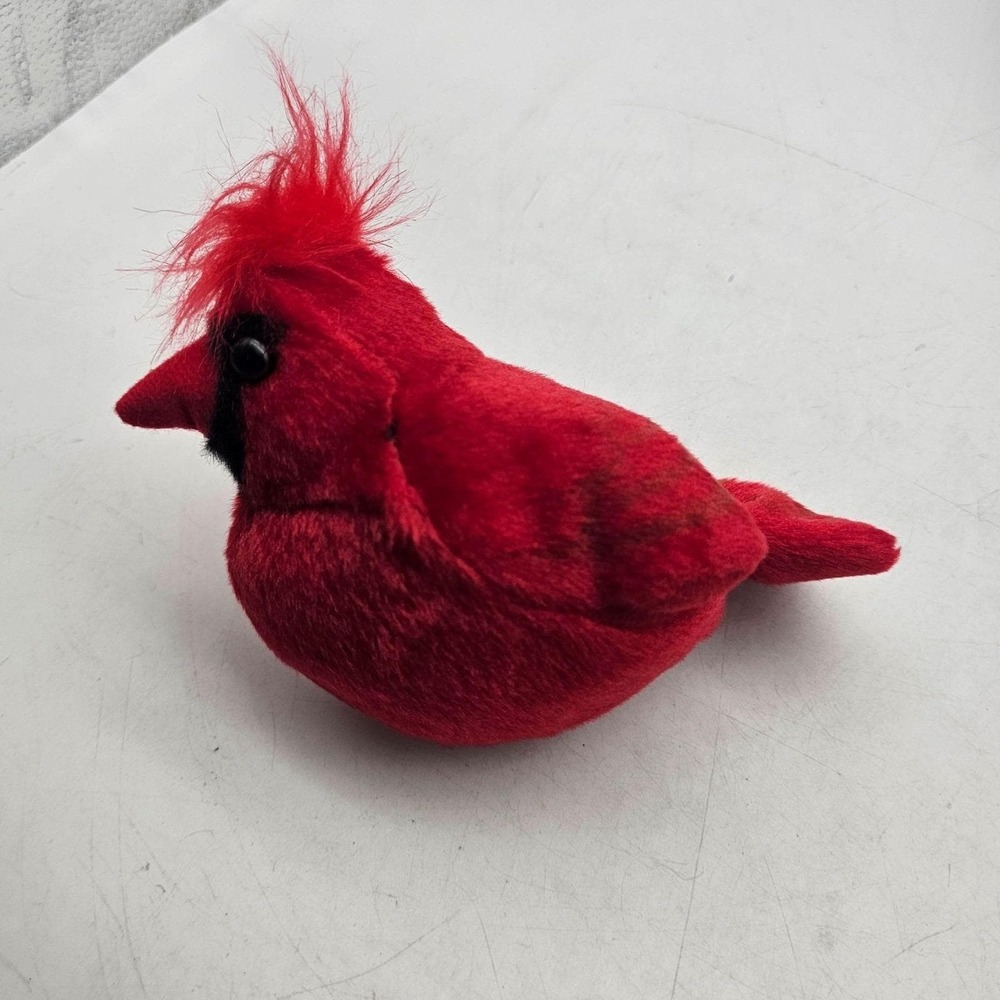 Cardinal Bird Plush Stuffed Animal Toy Small Red Soft Cute Decor Gift Songbird